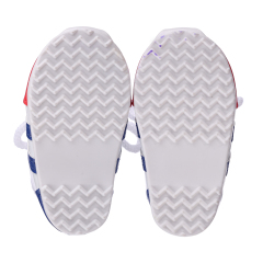 Red and blue sneakers