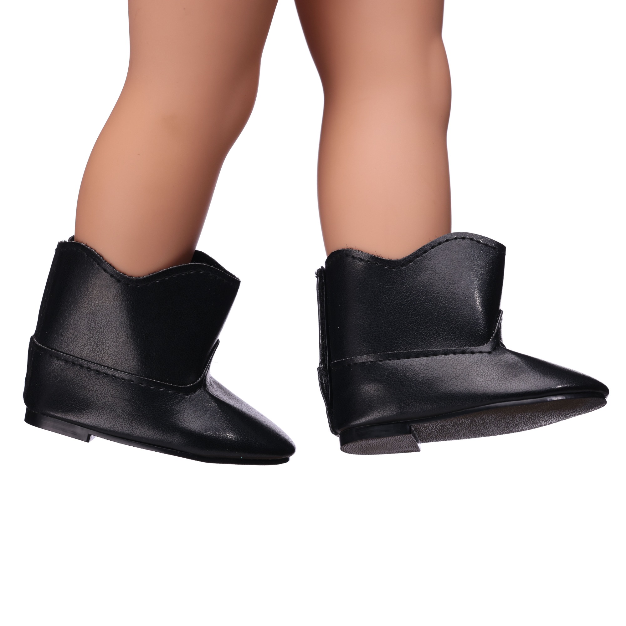 Black PU pointed boots