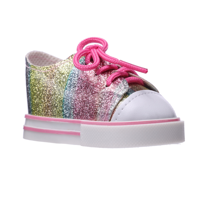 Colorful PU pink shoelaces shoes