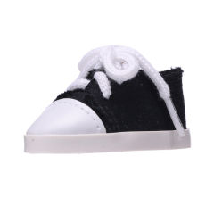 Small sneakers with black canvas and white LACES