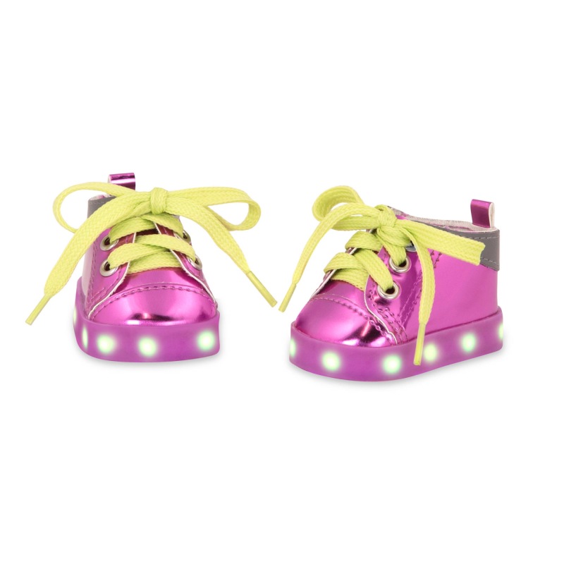 Red electronic luminous doll shoes for 18IN doll