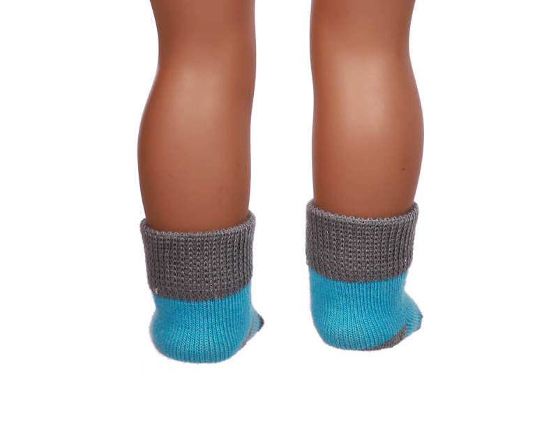 blue doll socks for 18inch doll