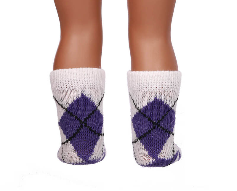 purple doll socks for 18inch doll