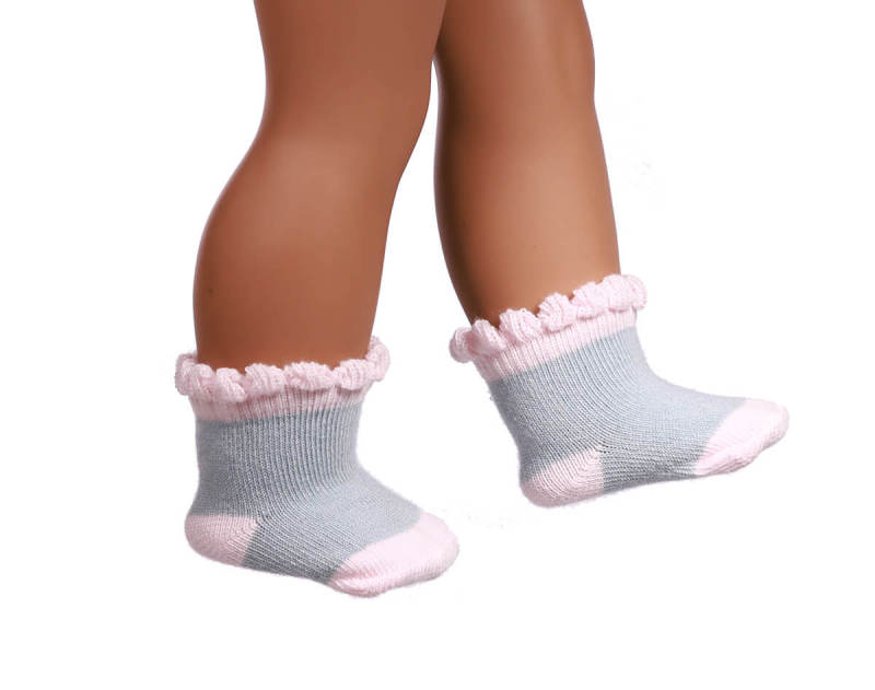 gray doll socks for 18inch doll