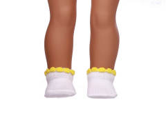 yellow doll socks for 18inch doll