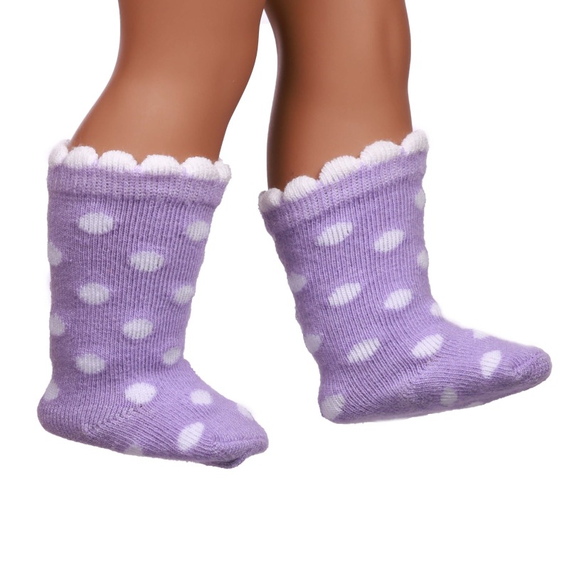 purple doll socks for 18inch doll