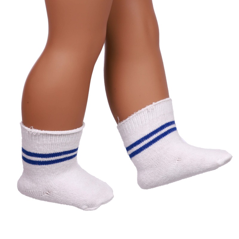 blue doll socks for 18inch doll