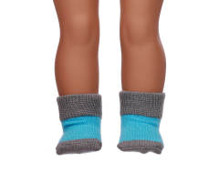 blue doll socks for 18inch doll