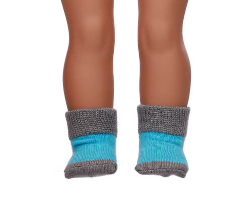 blue doll socks for 18inch doll