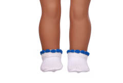 blue doll socks for 18inch doll