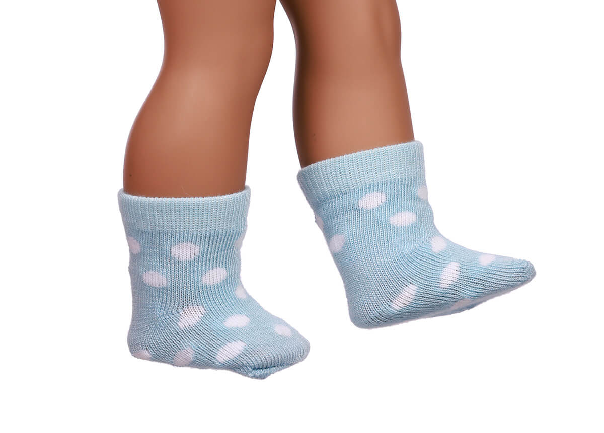 blue doll socks for 18inch doll