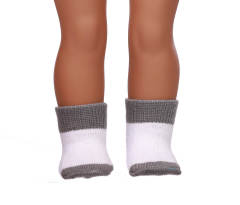 gray doll socks for 18inch doll