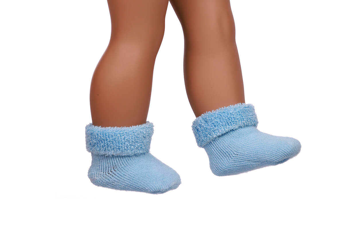 blue doll socks for 18inch doll