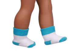 blue doll socks for 18inch doll