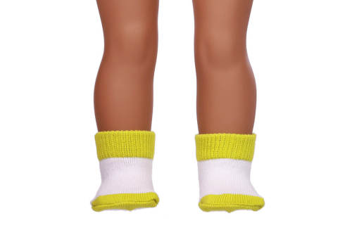 yellow doll socks for 18inch doll