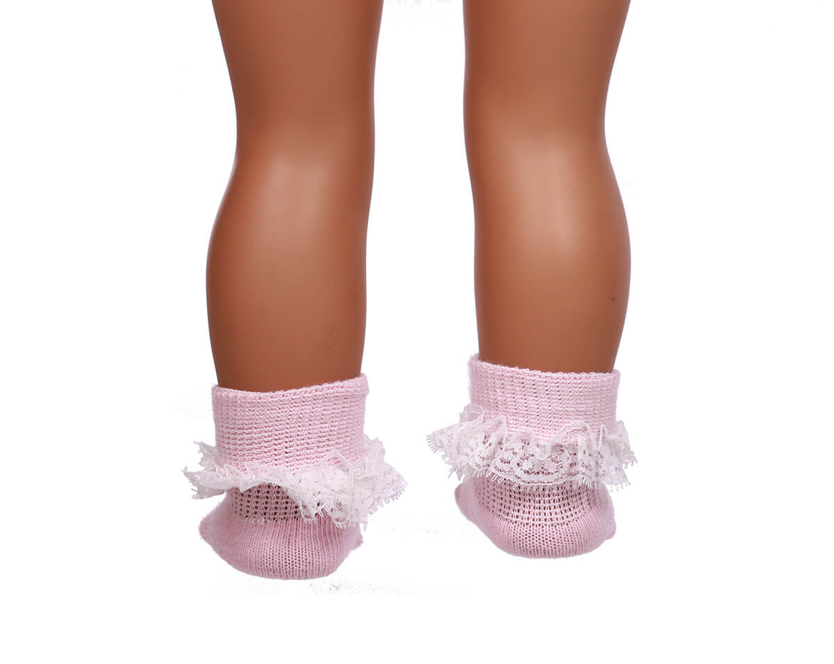 pink doll socks for 18inch doll
