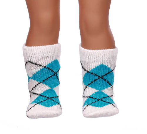 blue doll socks for 18inch doll
