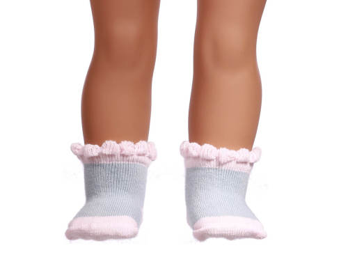 gray doll socks for 18inch doll