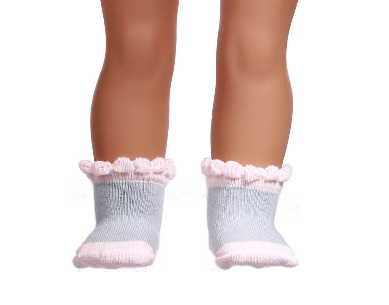 gray doll socks for 18inch doll