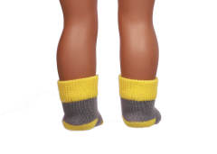 yellow doll socks for 18inch doll