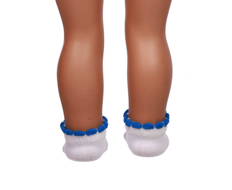 blue doll socks for 18inch doll