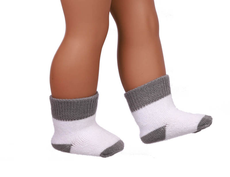 gray doll socks for 18inch doll