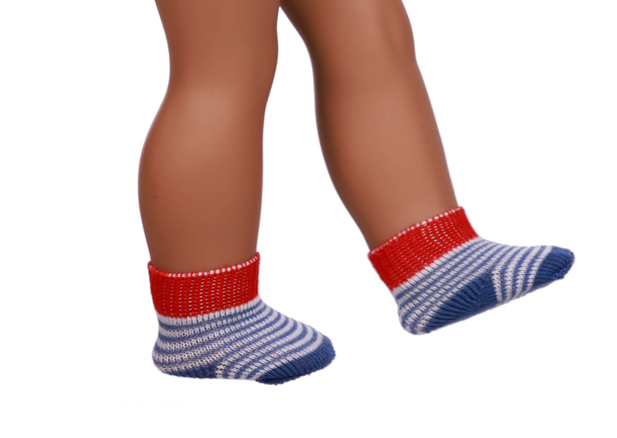 blue doll socks for 18inch doll