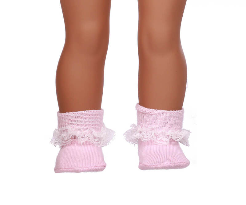 pink doll socks for 18inch doll