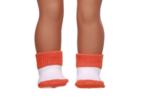 orange doll socks for 18inch doll