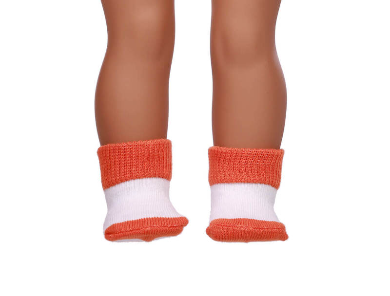orange doll socks for 18inch doll