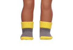 yellow doll socks for 18inch doll