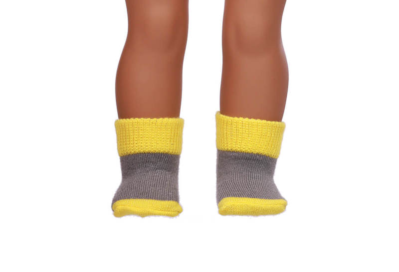 yellow doll socks for 18inch doll
