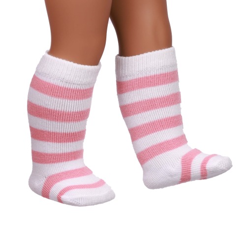 pink doll socks for 18inch doll