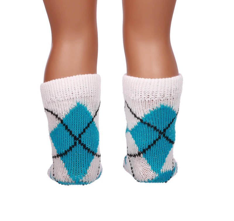 blue doll socks for 18inch doll