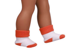 orange doll socks for 18inch doll