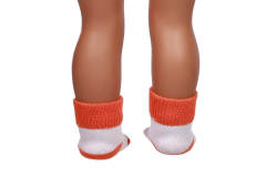 orange doll socks for 18inch doll