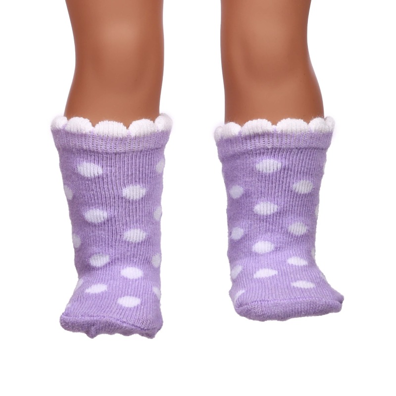 purple doll socks for 18inch doll