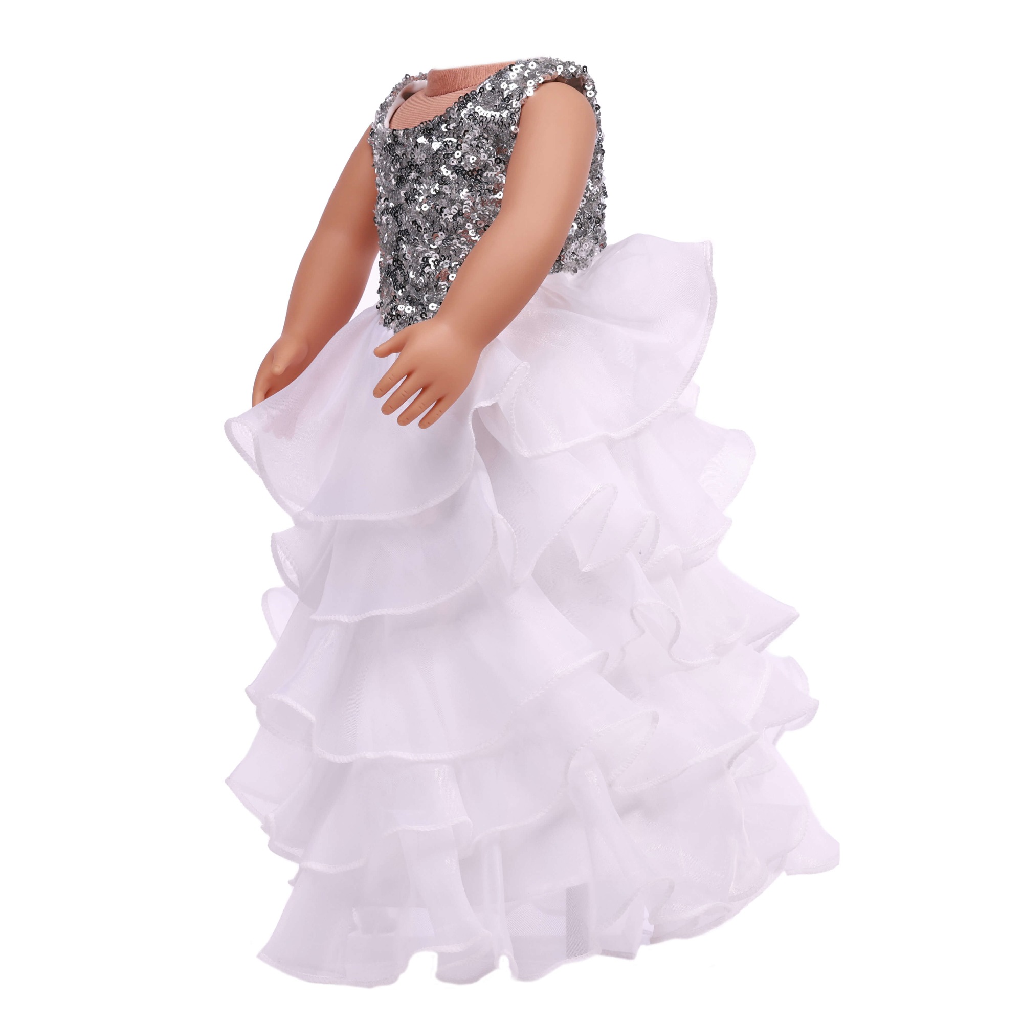 american doll clothing silver polyester fabric