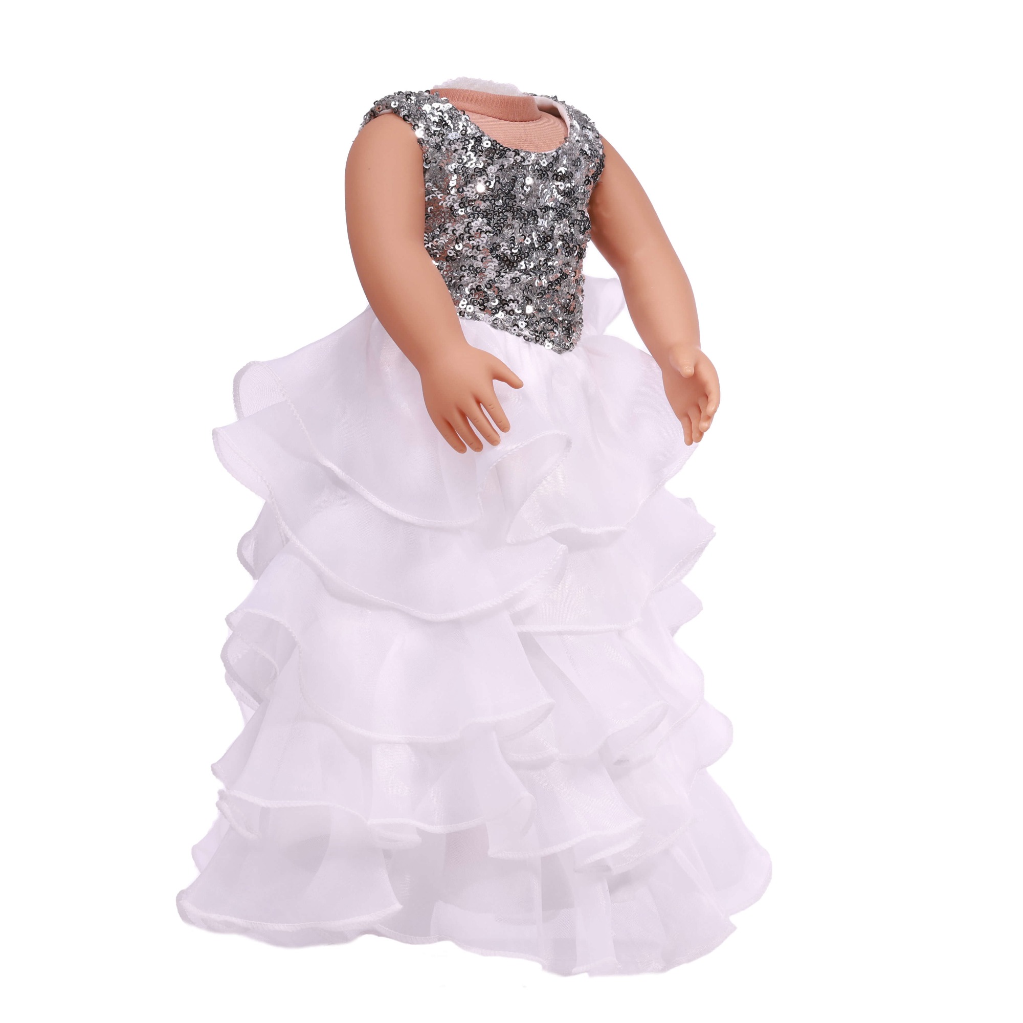 american doll clothing silver polyester fabric