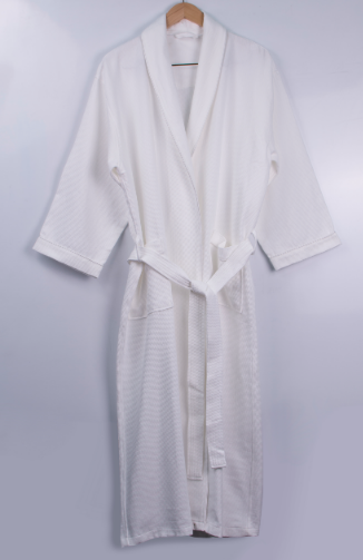 Shawl collar bathrobe-waffle