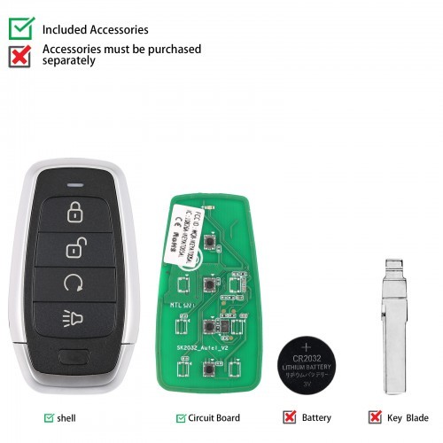 Autel AT004BL Independent Universal Smart Remote Key 4 Buttons