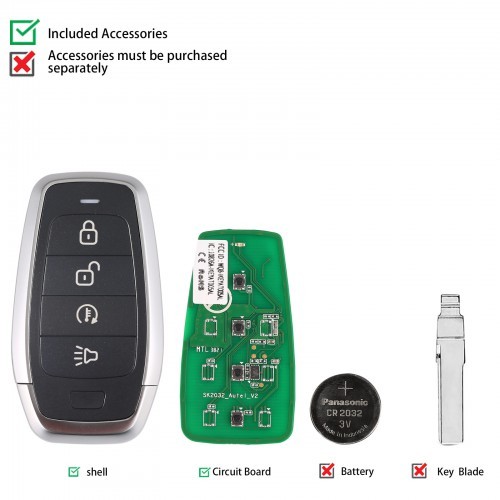 Autel AT004DL Independent Universal Smart Remote Key 4 Buttons