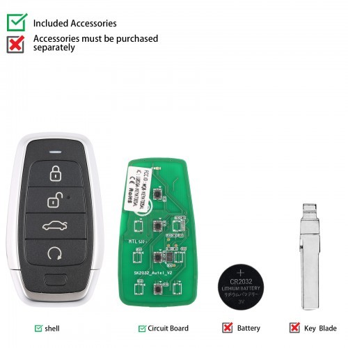 Autel AT004EL Independent Universal Smart Remote Key 4 Buttons
