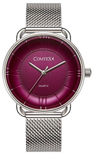 COMTEX Ladies watch waterproof simple design Watch Elegant watch for women gift Red metal belt