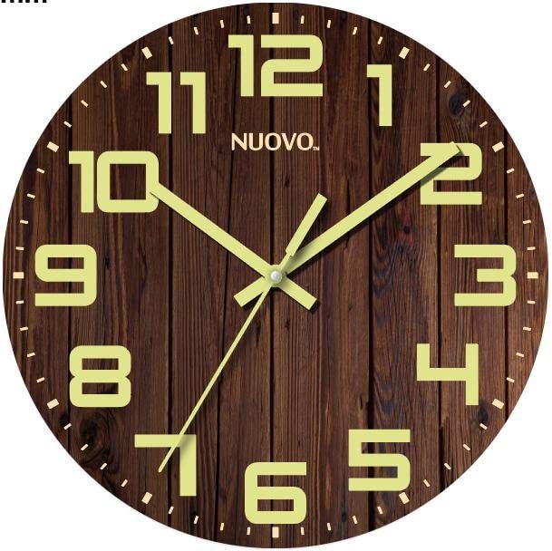 Wall Clock Dark Brown Wall Clock Decor Modern Wall Clock Silent Wall Clock Countryside Wall Clock Non-Ticking Number Quartz Wall Clock Decorative Quiet Clock for Kitchen Home Office Living Room…