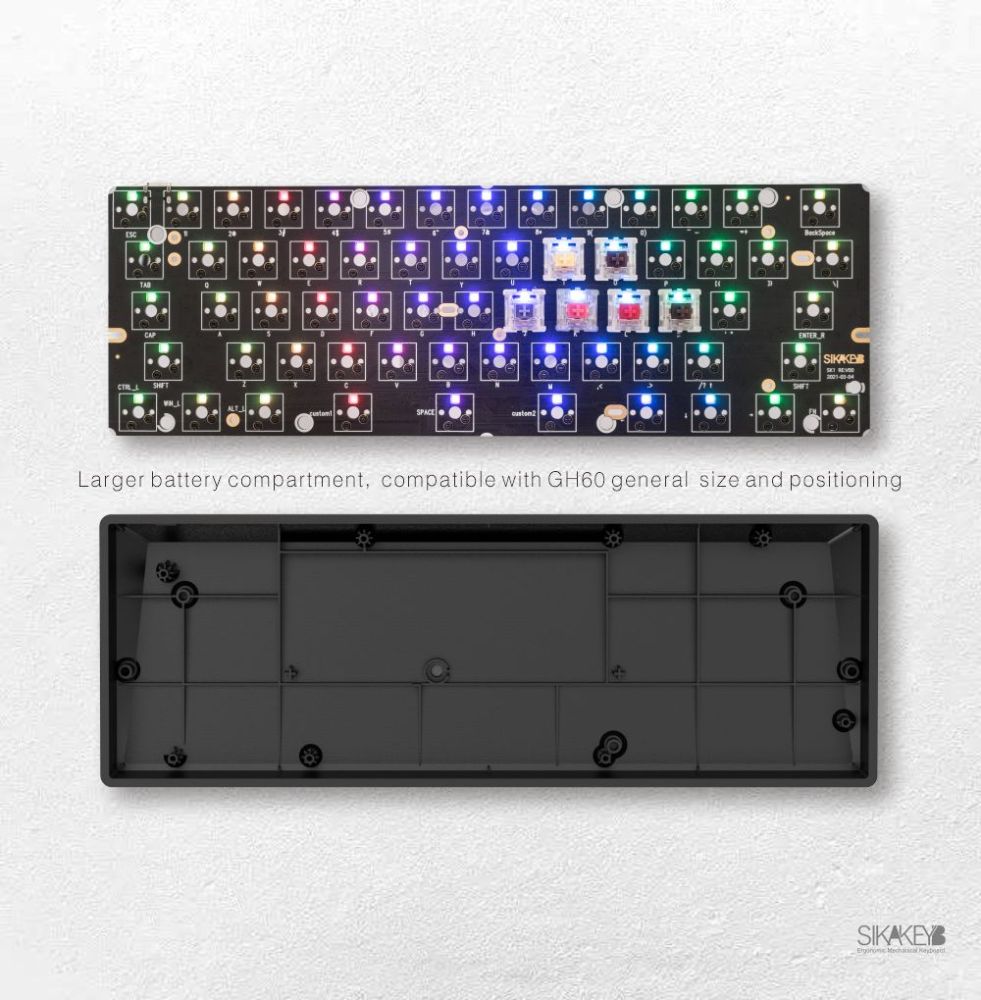 SIKAKEYB SK1 ABS Hot Swap 60% RGB gaming keyboard Mechanical Keyboard kit
