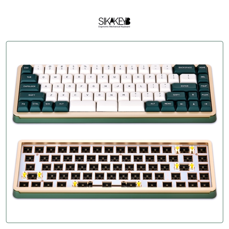 SIKAKEYB SK3 Castle set hot selling rgb backlit diy hotswap blue green Purple metal case 68key 65% aluminium mechanical keyboard