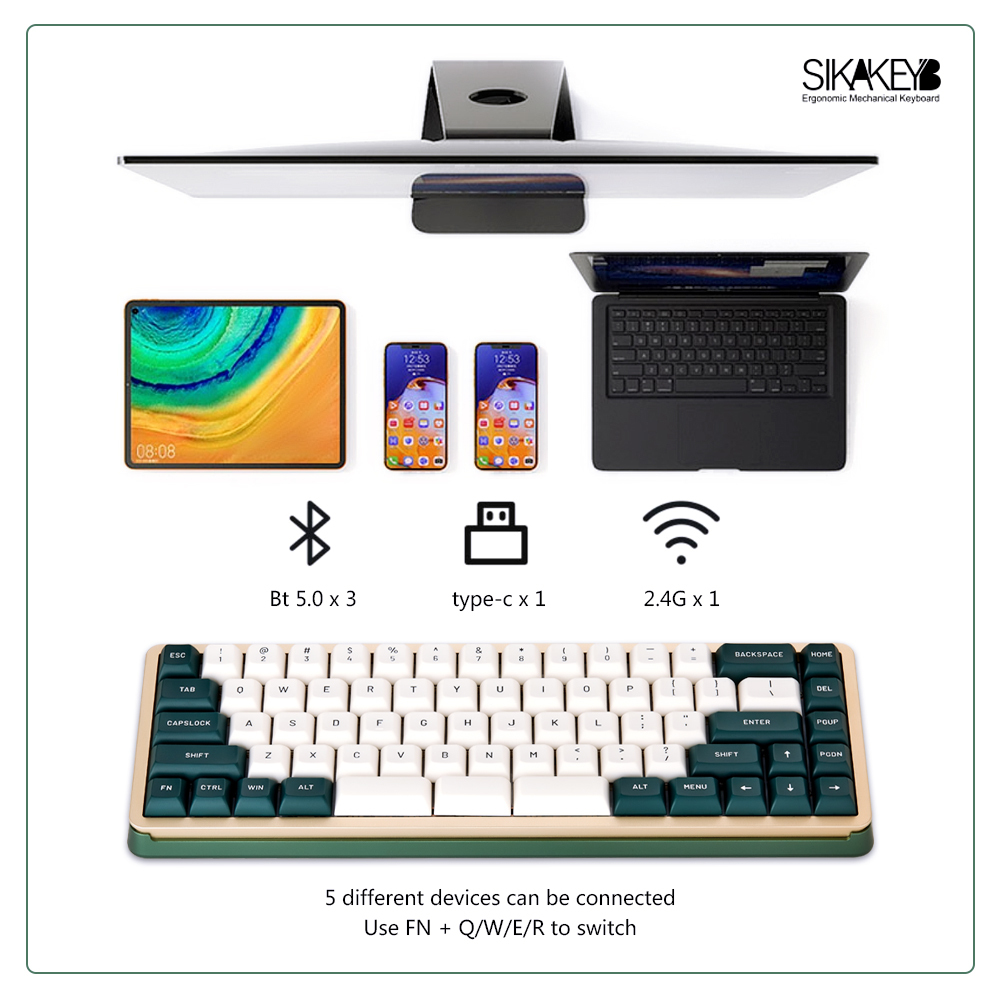 SIKAKEYB SK3 Castle set hot selling rgb backlit diy hotswap blue green Purple metal case 68key 65% aluminium mechanical keyboard