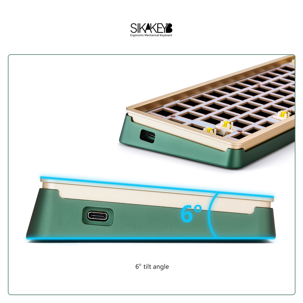 SIKAKEYB SK3 Castle set hot selling rgb backlit diy hotswap blue green Purple metal case 68key 65% aluminium mechanical keyboard