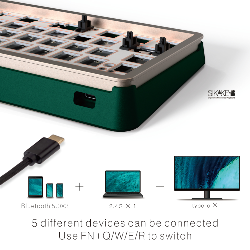 sikakeyb sk1 castle custom odm oem 61keys rgb backlit hotswap kit cnc diy case 60% Gasket aluminum metal mechanical keyboard